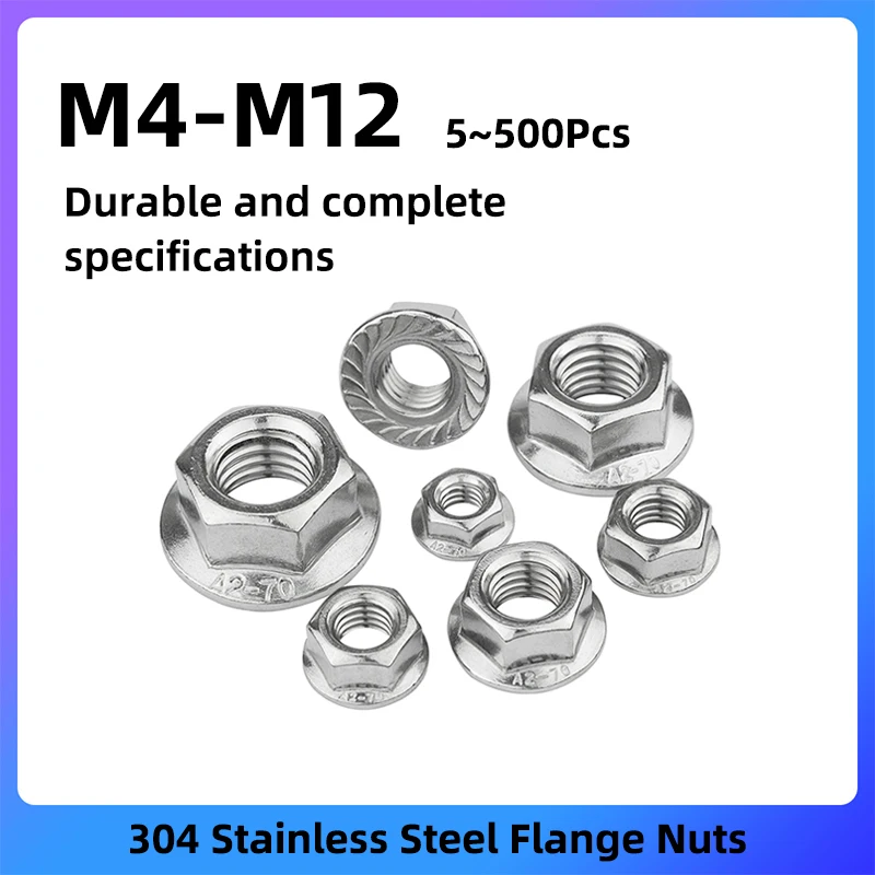 GOOBetter 304 Stainless Steel Flange Nuts 5~500Pcs M4 M5 M6 M8 M10 M12 Plated Serrated Flange Metric Hex Anti Slip Lock Nuts
GOOBetter 304 Stainless Steel Flange Nuts 5~500Pcs M4 M5 M6 M8 M10 M12 Plated Serrated Flange Metric Hex Anti Slip Lock Nuts