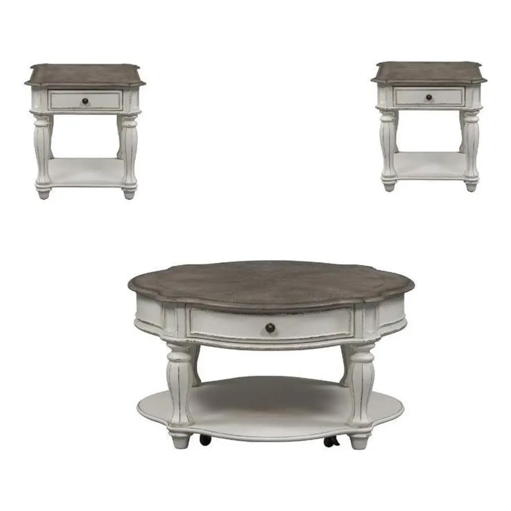 3 Piece Round Coffee & End Table Set Wood Finish Living Room Furniture, Customized
3 Piece Round Coffee & End Table Set Wood Finish Living Room Furniture, Customized