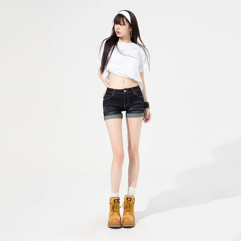 High Waist A-Line Denim Shorts Women's Summer Slimming Straight Leg Cuffed Hot Pants Sexy Retro Wash Cotton Stretch Jeans
High Waist A-Line Denim Shorts Women's Summer Slimming Straight Leg Cuffed Hot Pants Sexy Retro Wash Cotton Stretch Jeans