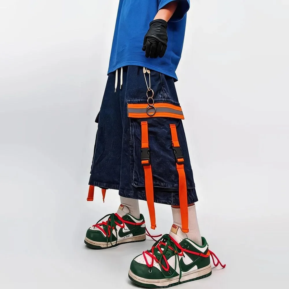 ARENS Multiple Pockets Denim shorts Mens Streetwear Hip Hop Ribbon Pants Harajuku Vintage Baggy Casual Wide-leg Short Male
ARENS Multiple Pockets Denim shorts Mens Streetwear Hip Hop Ribbon Pants Harajuku Vintage Baggy Casual Wide-leg Short Male