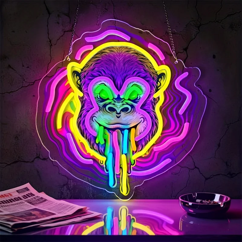 Gorilla LED Neon Sign Colorful Dripping Movie Art for Home Bar Party Living Room Bedroom Club Wall Decor Unique Gift Lighting
Gorilla LED Neon Sign Colorful Dripping Movie Art for Home Bar Party Living Room Bedroom Club Wall Decor Unique Gift Lighting