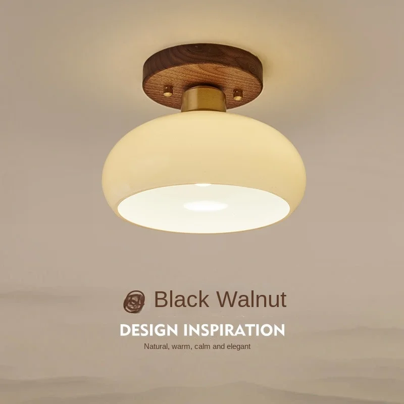 New Chinese corridor light luxury walnut brass ceiling retro entrance door porch balcony
New Chinese corridor light luxury walnut brass ceiling retro entrance door porch balcony