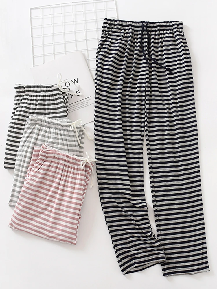 New Modal Striped Home Pants Spwear Loose Lightweight Women's Long Trousers Simple Design Spring Summer Autumn Outerwear
New Modal Striped Home Pants Spwear Loose Lightweight Women's Long Trousers Simple Design Spring Summer Autumn Outerwear
