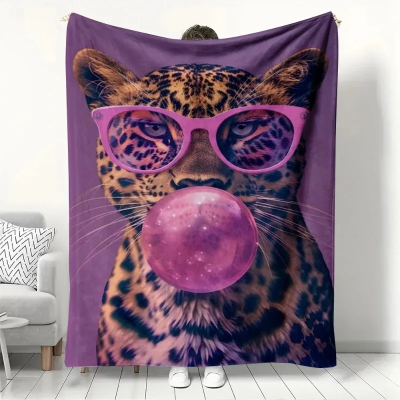 Tiger with Pink Sunglasses & Bubble Gum Pattern Blanket Fun Animal Print Flannel Throw Cozy Warm Blanket for Sofa Bed Home Decor
Tiger with Pink Sunglasses & Bubble Gum Pattern Blanket Fun Animal Print Flannel Throw Cozy Warm Blanket for Sofa Bed Home Decor