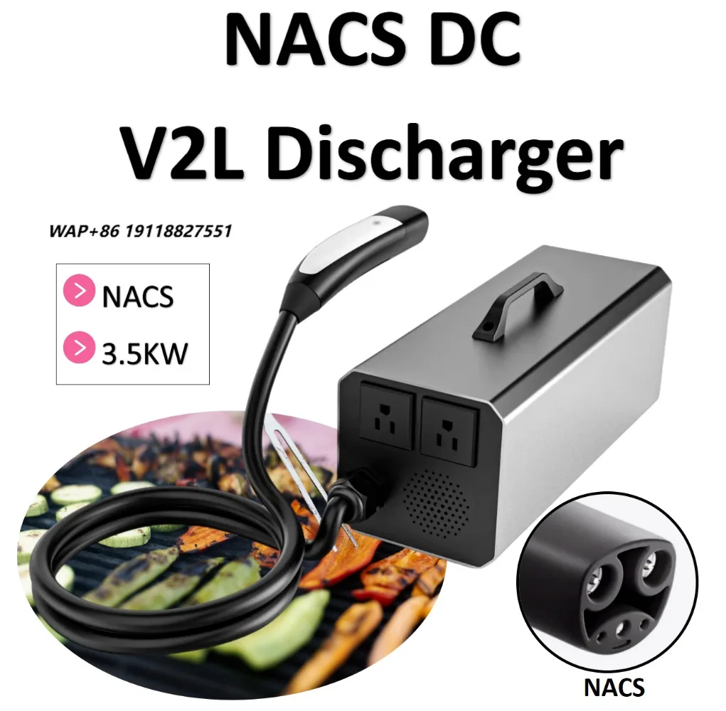 Hot Sale Portable NACS Charger Plug 3.5KW V2L Inverter DC 280V-500V UL94 V-0 New Energy Vehicle Discharger for EV Car Power
Hot Sale Portable NACS Charger Plug 3.5KW V2L Inverter DC 280V-500V UL94 V-0 New Energy Vehicle Discharger for EV Car Power