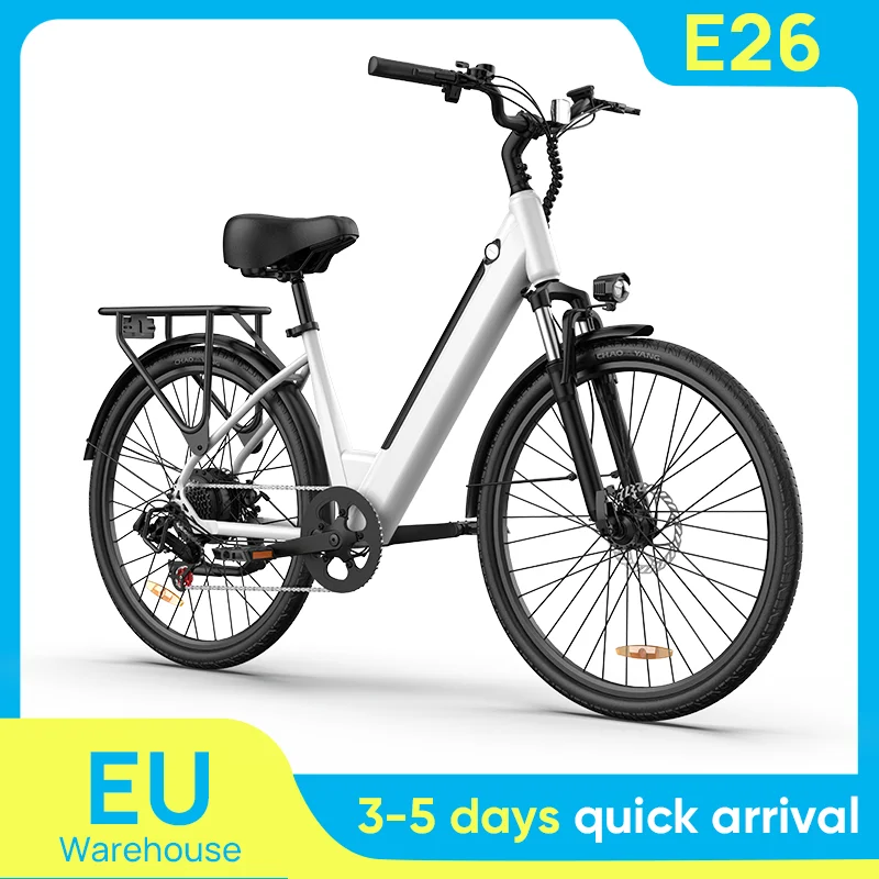 Peak 750W E26 Electric Bike 26x2" Commuter Tires 48V 10.4Ah Removable Battery 20MPH Speed 7-Speeds LCD Display
Peak 750W E26 Electric Bike 26x2" Commuter Tires 48V 10.4Ah Removable Battery 20MPH Speed 7-Speeds LCD Display