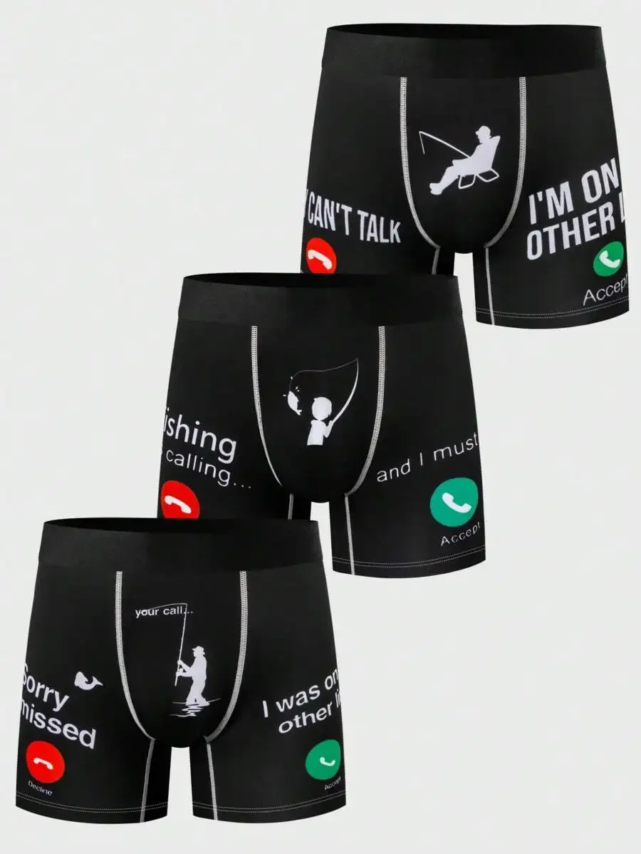 3 Pcs Mens Fishing Theme Printed Boxer Briefs Casual Underwear
3 Pcs Mens Fishing Theme Printed Boxer Briefs Casual Underwear