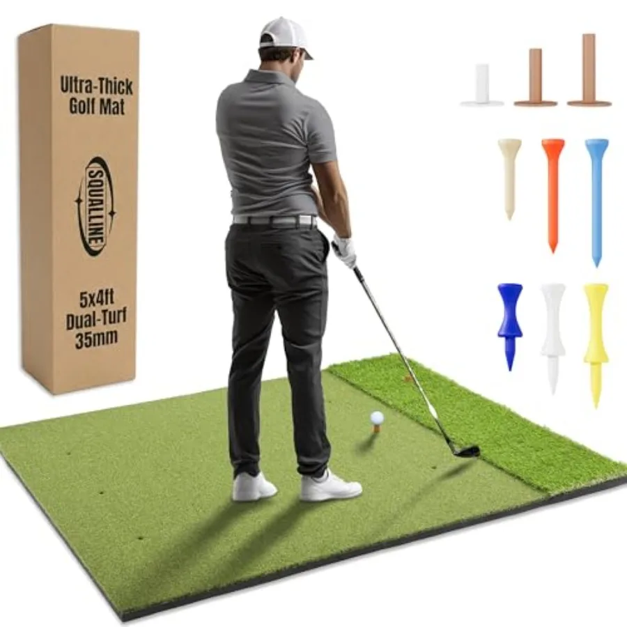Impact Pro - Ultra Thick Premium Golf Mat 20MM Base 5x4ft Size Dual Turf Golf Mats Practice Indoor, Outdoor, with Simulator or
Impact Pro - Ultra Thick Premium Golf Mat 20MM Base 5x4ft Size Dual Turf Golf Mats Practice Indoor, Outdoor, with Simulator or
