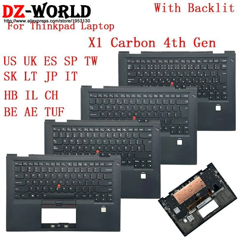 Клавиатура с подсветкой и упором для рук, верхняя крышка C для ноутбука Lenovo Thinkpad X1 Carbon 4-го поколения 4, США, Великобритания, ES SP SK JP IT HB
Клавиатура с подсветкой и упором для рук, верхняя крышка C для ноутбука Lenovo Thinkpad X1 Carbon 4-го поколения 4, США, Великобритания, ES SP SK JP IT HB