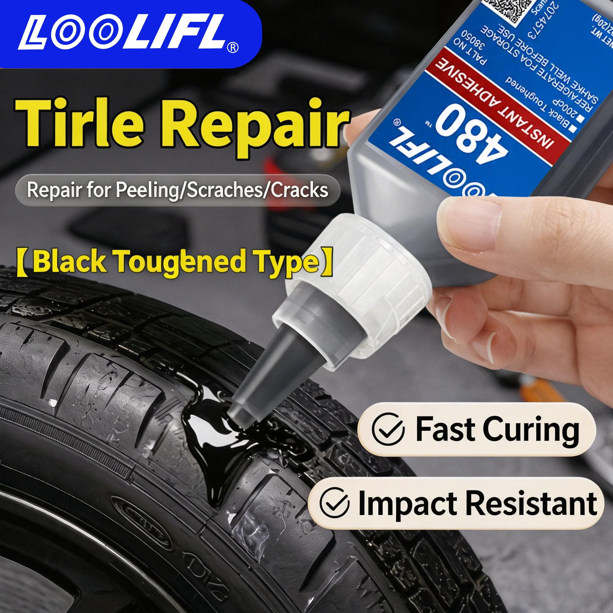 480 Instant Glue Black Toughened Type Waterproof Strong Rubber Glue for Automobile Motorcycle Tyre Crack Scratch Damage Repair
480 Instant Glue Black Toughened Type Waterproof Strong Rubber Glue for Automobile Motorcycle Tyre Crack Scratch Damage Repair