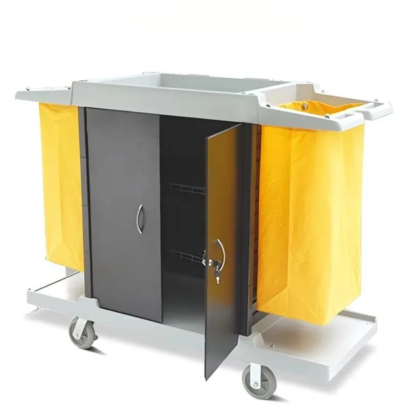 Quiet Design Surface Easy to Clean up Cleaning Trolley Housekeeping Cart
Quiet Design Surface Easy to Clean up Cleaning Trolley Housekeeping Cart