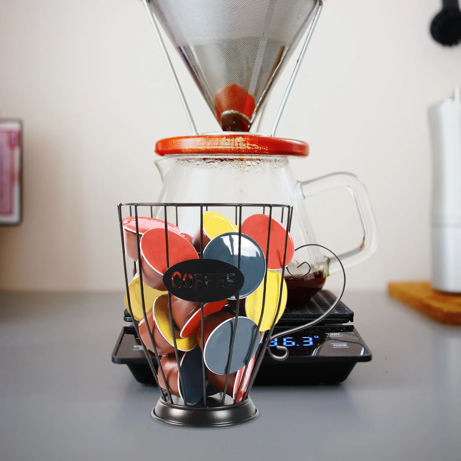 Coffee Capsule Holder Iron Storage Basket Large Display Kitchen Accessory Fruit ganizer Wire Container
Coffee Capsule Holder Iron Storage Basket Large Display Kitchen Accessory Fruit ganizer Wire Container