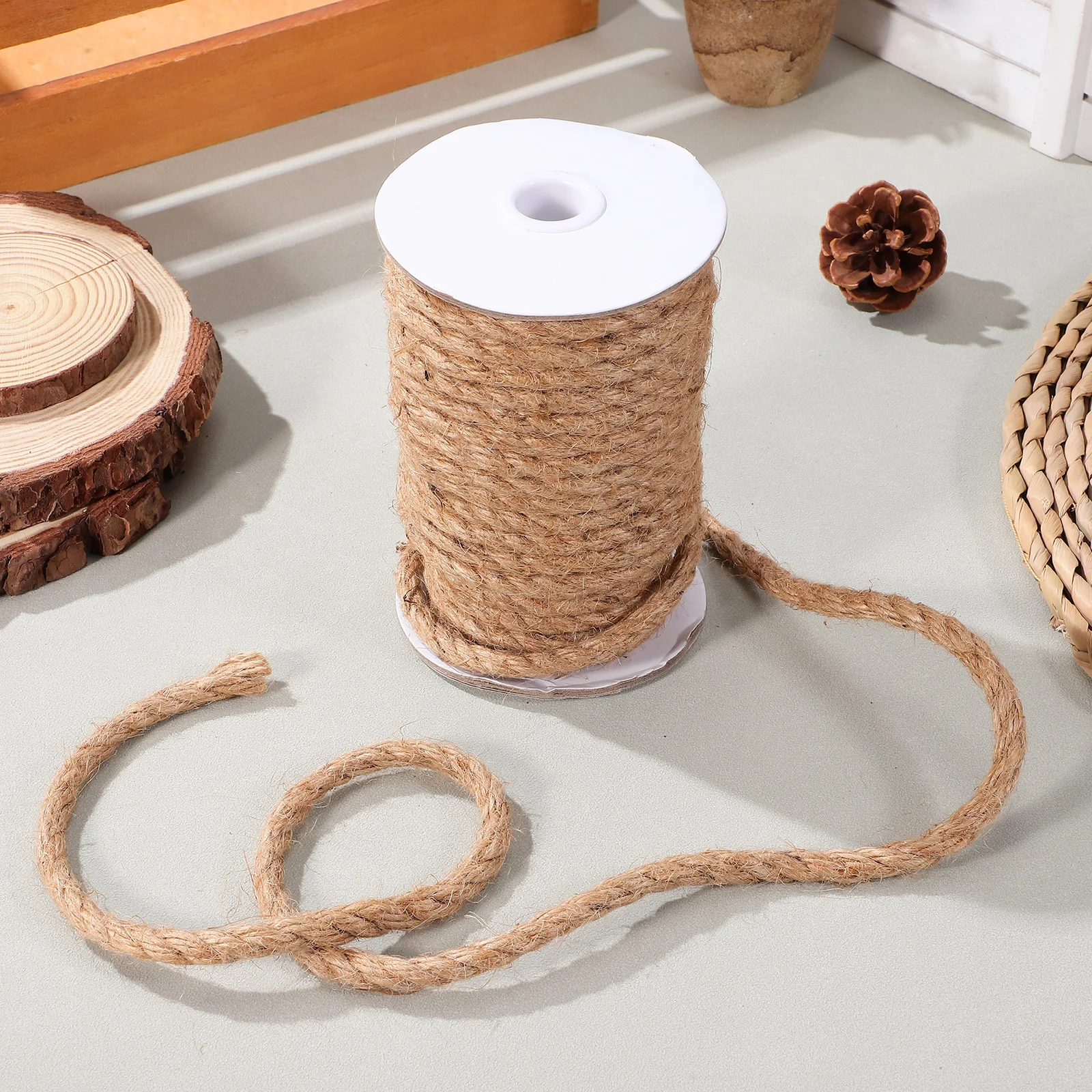 1 Roll 8Mm 15M Jute Twine Eco-Friendly Craft Rope Thick Strong String For Diy Weaving Wrapping Packaging Tying Hanging Decor
1 Roll 8Mm 15M Jute Twine Eco-Friendly Craft Rope Thick Strong String For Diy Weaving Wrapping Packaging Tying Hanging Decor
