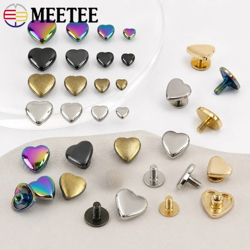 30Pcs 8-14mm Heart Metal Rivet Buckles Screw Studs Nail Buttons for Handbag Feet Bag DIY Purse Craft Hardware Material Parts
30Pcs 8-14mm Heart Metal Rivet Buckles Screw Studs Nail Buttons for Handbag Feet Bag DIY Purse Craft Hardware Material Parts