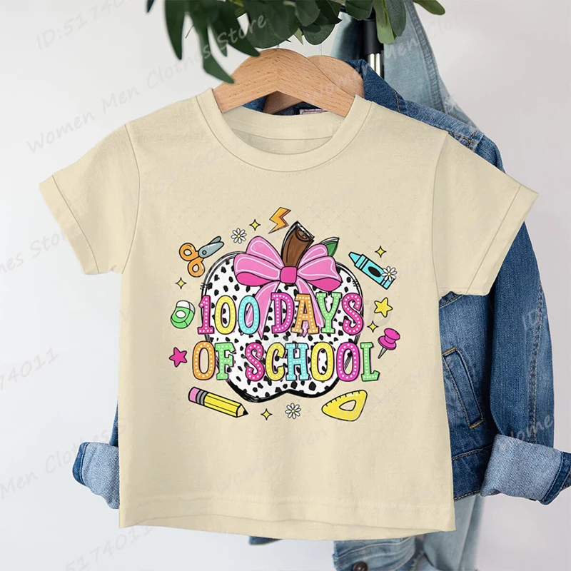 Fashion Funny 100 Days Of School Apple Graphic T-shirts Children Girls Summer Casual Short Sleeved Tee Shirts Round Neck T Shirt
Fashion Funny 100 Days Of School Apple Graphic T-shirts Children Girls Summer Casual Short Sleeved Tee Shirts Round Neck T Shirt