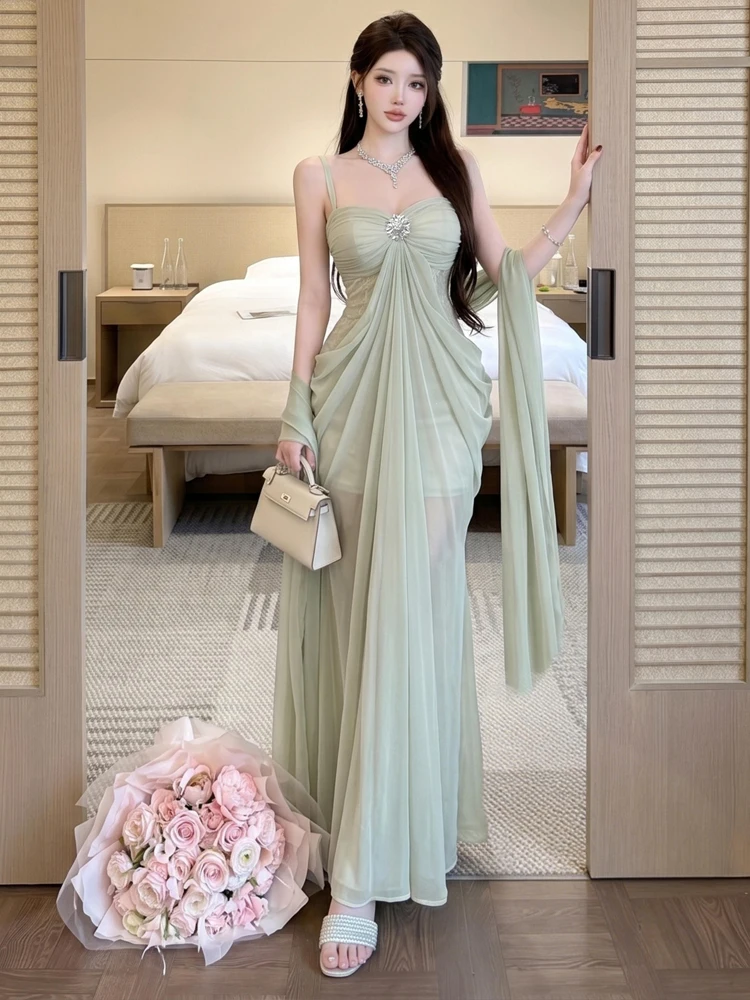 Sexy Strapless A-Line Dress with Lace Skirt High Waist Slimming Pleated Neckline Exposure Midi Length City Commute Casual Wear
Sexy Strapless A-Line Dress with Lace Skirt High Waist Slimming Pleated Neckline Exposure Midi Length City Commute Casual Wear