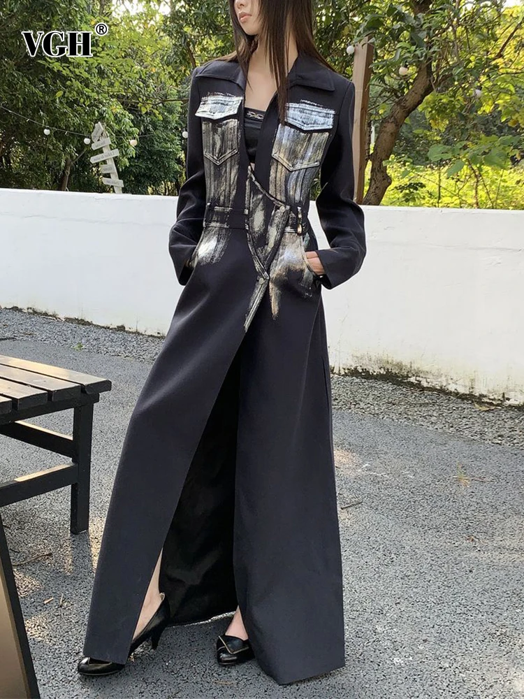 VGH Patchwork Pockets Casual Blazers For Women Lapel Long Sleeve Spliced Button Hit Color Temperament Blazer Female Fashion New
VGH Patchwork Pockets Casual Blazers For Women Lapel Long Sleeve Spliced Button Hit Color Temperament Blazer Female Fashion New