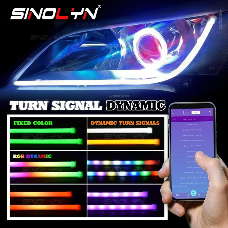 Car RGB LED Strips Dynamic Sequential Flowing Running Lights Switchback Lamps 60cm Multi-color Flexible Strips Car Accessories
Car RGB LED Strips Dynamic Sequential Flowing Running Lights Switchback Lamps 60cm Multi-color Flexible Strips Car Accessories