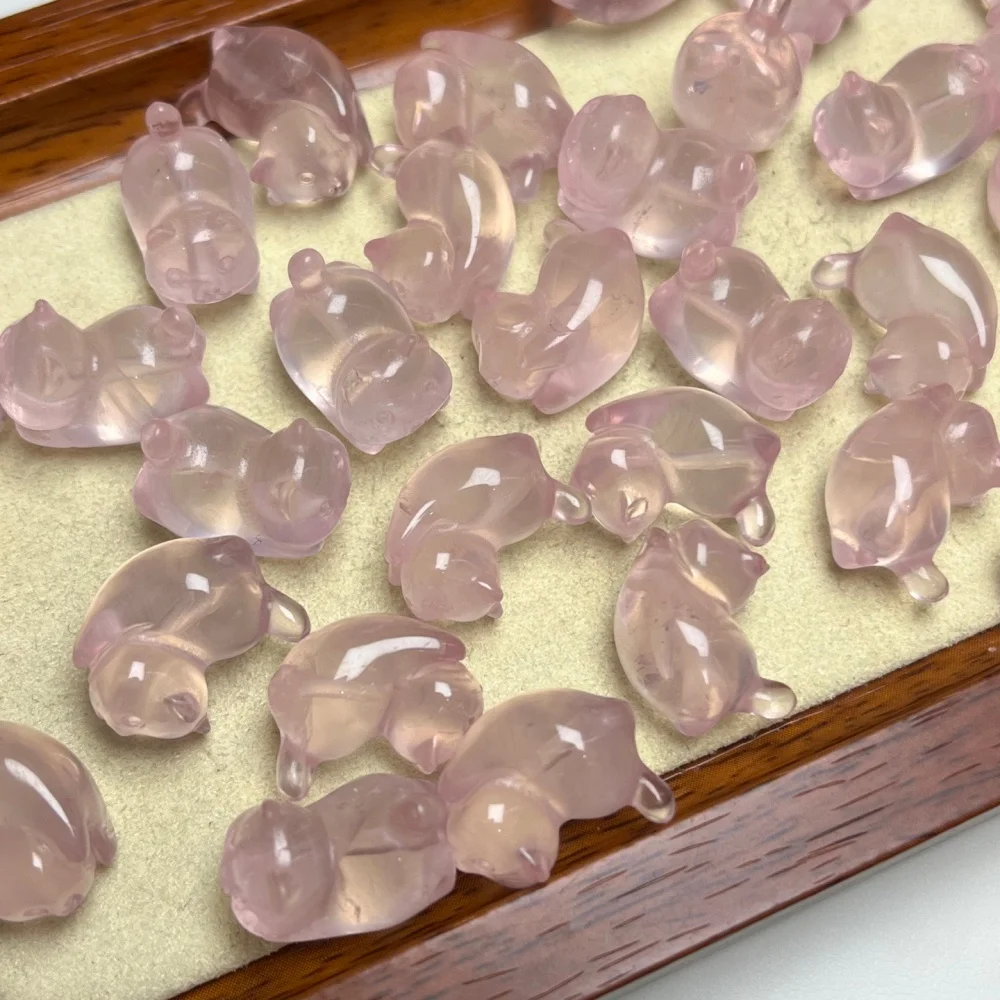 7PCS Natural Rose Quartz Cat Pendant Polished Crystal Reiki Healing Jewelry Gift Cute Rock 16mm Decoration
7PCS Natural Rose Quartz Cat Pendant Polished Crystal Reiki Healing Jewelry Gift Cute Rock 16mm Decoration