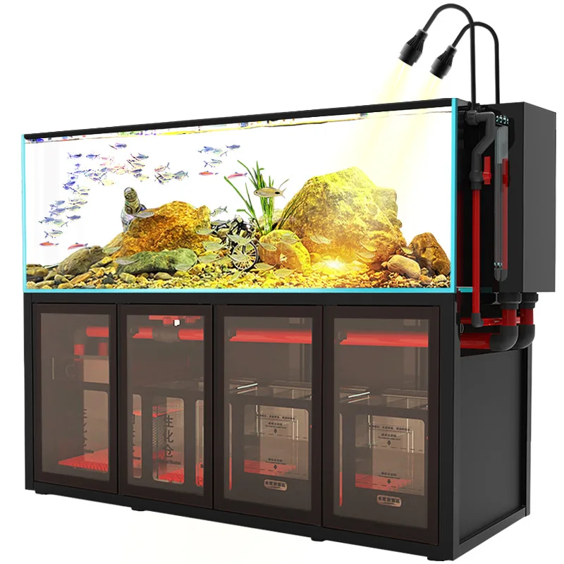 PYH stream tank fish tank ultra-white glass bottom filter living room home ecological landscaping aquarium
PYH stream tank fish tank ultra-white glass bottom filter living room home ecological landscaping aquarium