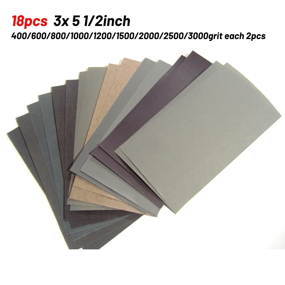 Superior 18pcs WetDry Sandpaper for Automotive Furniture Electronics 400/600/800/1000/1200/1500/2000/2500/3000grit
Superior 18pcs WetDry Sandpaper for Automotive Furniture Electronics 400/600/800/1000/1200/1500/2000/2500/3000grit