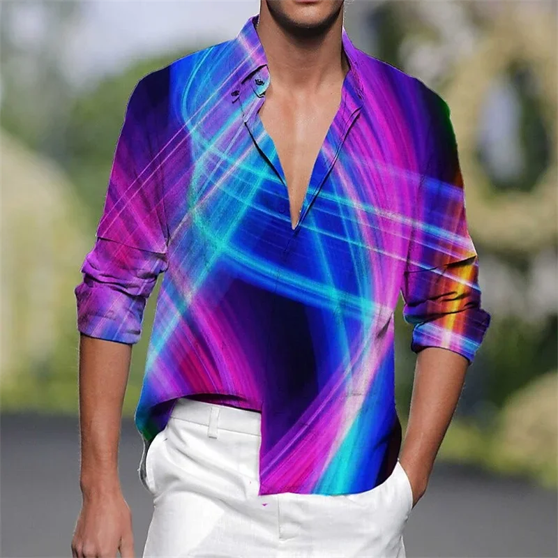 Fashion Men Long Sleeve Shirt Lapel Button Casual Color Spring Summer HD Pattern Rainbow Outdoor Sports Top Shirt T-Shirt
Fashion Men Long Sleeve Shirt Lapel Button Casual Color Spring Summer HD Pattern Rainbow Outdoor Sports Top Shirt T-Shirt
