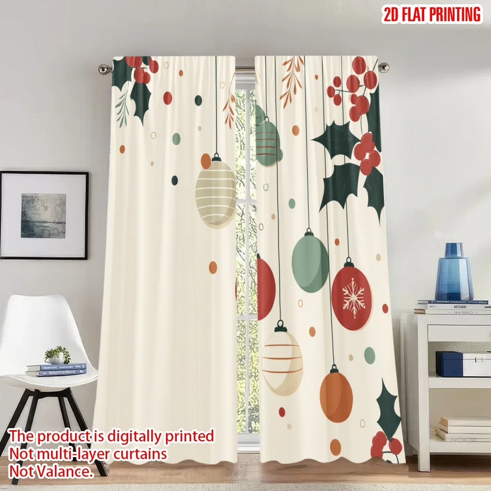2pcs 2D flat printing Merry Christmas Curtains Christmas Ornament Holly Festive Digital Printed Polyester Drapes Birthday Party
2pcs 2D flat printing Merry Christmas Curtains Christmas Ornament Holly Festive Digital Printed Polyester Drapes Birthday Party