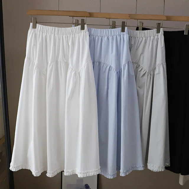 Ретро-юбка А-силуэта с кружевным подолом и высокой талией, женская повседневная хлопковая юбка-миди с оборками, весна-лето, белая длинная юбка
Ретро-юбка А-силуэта с кружевным подолом и высокой талией, женская повседневная хлопковая юбка-миди с оборками, весна-лето, белая длинная юбка