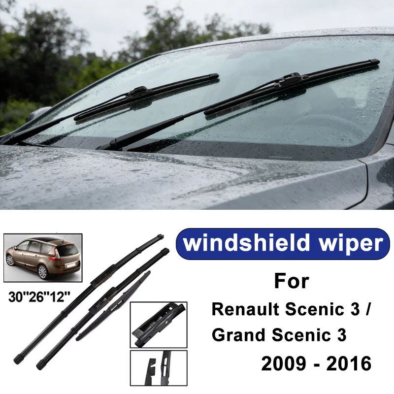 For Renault Scenic 3 /Grand Scenic 3 2009-2016 car windshield front/rear wipers, silent wiper blades,car blade brush accessories
For Renault Scenic 3 /Grand Scenic 3 2009-2016 car windshield front/rear wipers, silent wiper blades,car blade brush accessories