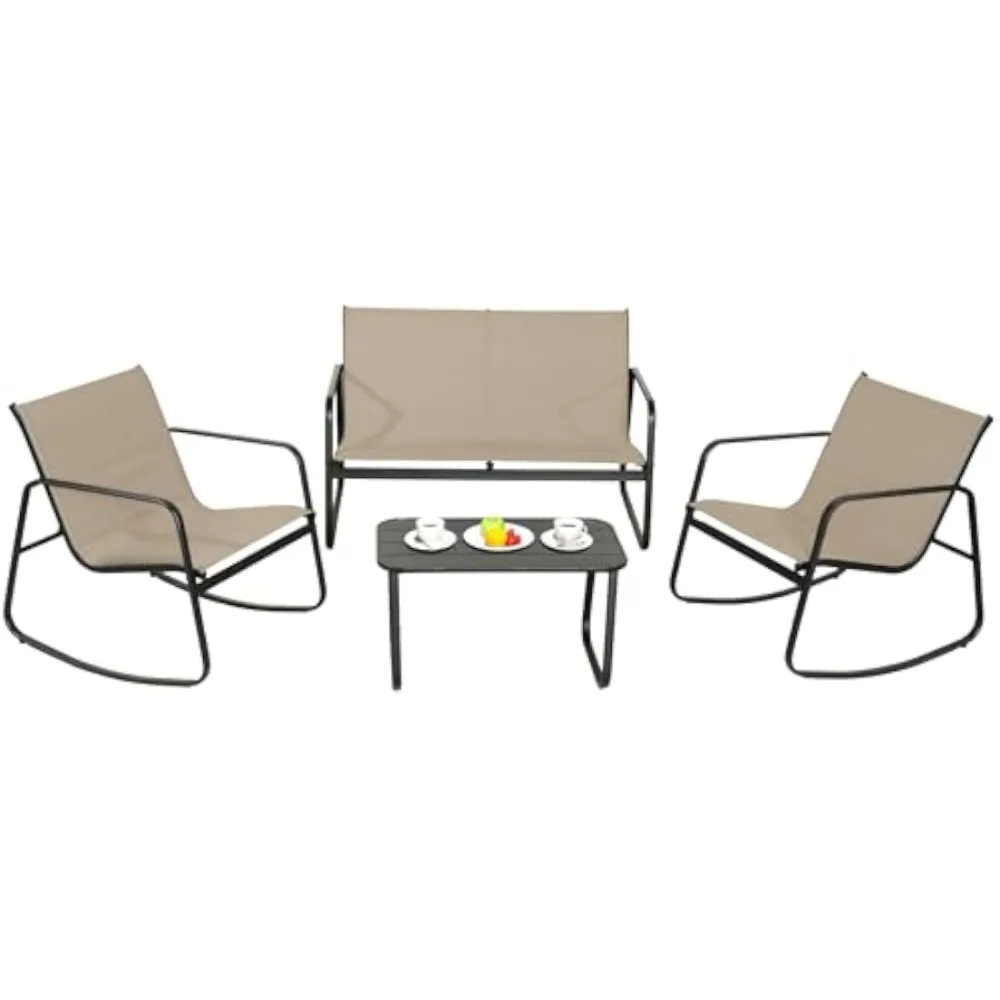 GEONKAI 4 Piece Patio Furniture Set, Olefin Loveseat Outdoor Furniture with 2 Rocking Chairs, Patio Conversation Set with Coffee
GEONKAI 4 Piece Patio Furniture Set, Olefin Loveseat Outdoor Furniture with 2 Rocking Chairs, Patio Conversation Set with Coffee