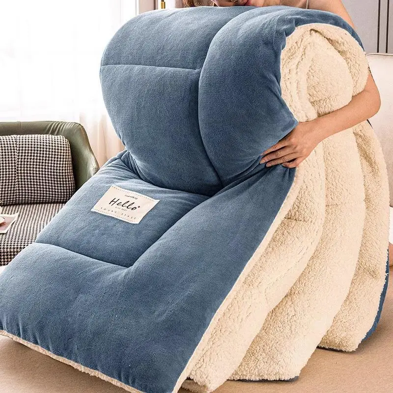 Thickened Lamb Velvet Winter Quilt Coral Velvet Warm Student Dormitory Single Bedding Cover Fiber Filling Winter Comforter
Thickened Lamb Velvet Winter Quilt Coral Velvet Warm Student Dormitory Single Bedding Cover Fiber Filling Winter Comforter