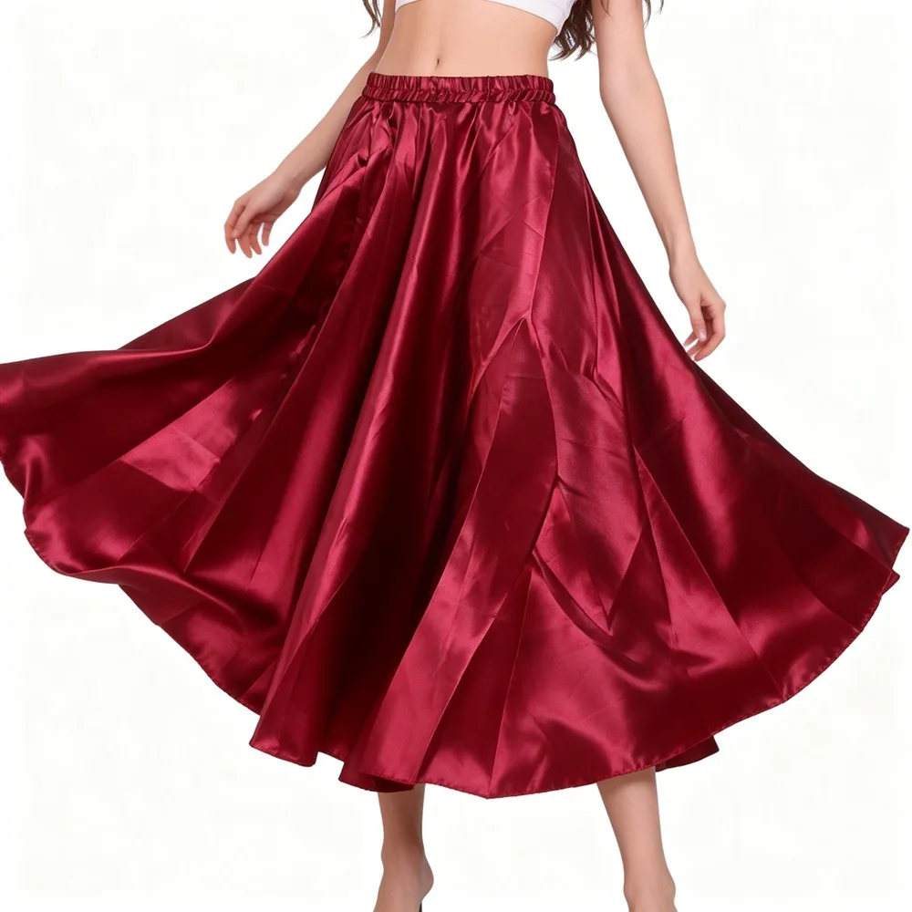 New India Dance Satin Skirt Belly Dance Skirt Long Full Circle Maxi Skirt For Flamenco Performance Party
New India Dance Satin Skirt Belly Dance Skirt Long Full Circle Maxi Skirt For Flamenco Performance Party