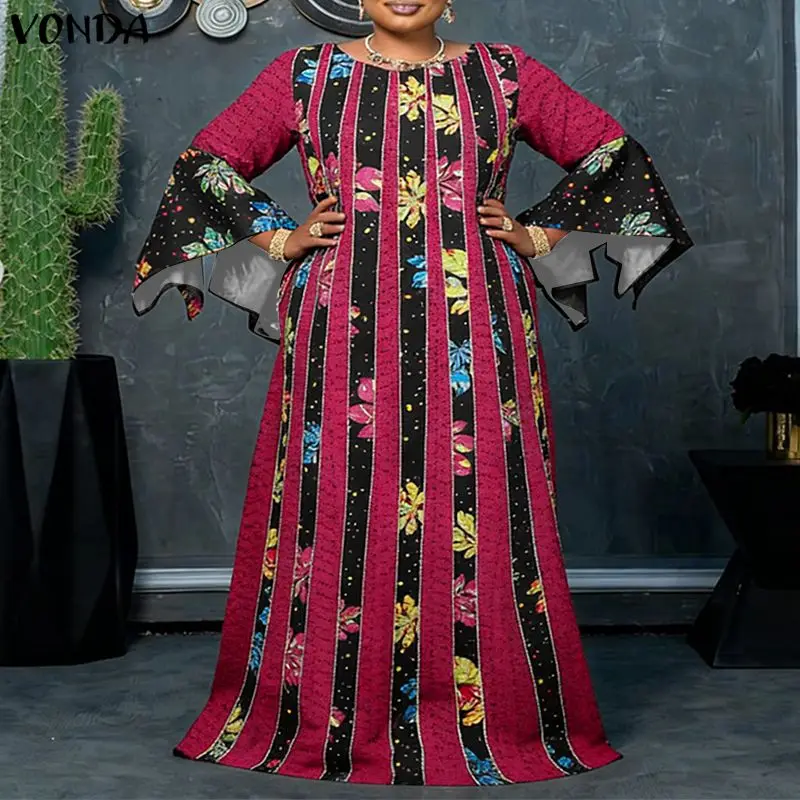 VONDA Plus Size 5XL Women Bohemian Long Dress 2026 Spring Long Flare Sleeve Vintage Print Maxi Vestido Casual Loose Party Robe
VONDA Plus Size 5XL Women Bohemian Long Dress 2026 Spring Long Flare Sleeve Vintage Print Maxi Vestido Casual Loose Party Robe