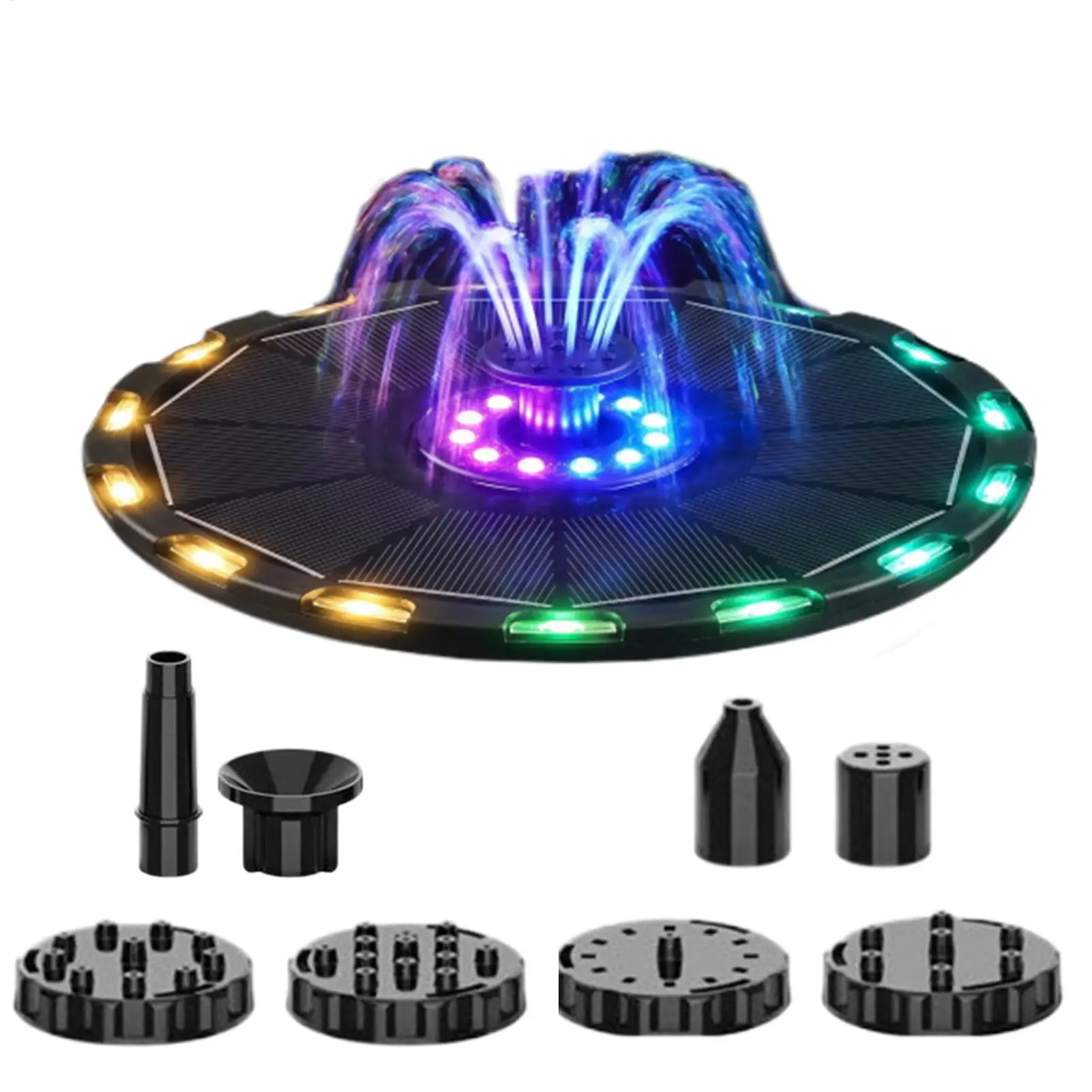 Solar Powered Floating Pool Pond Waterfall Fountain 9 Color LED Solar Fountain LED Light Fountain With 8 Nozzle Bathtub Fountain
Solar Powered Floating Pool Pond Waterfall Fountain 9 Color LED Solar Fountain LED Light Fountain With 8 Nozzle Bathtub Fountain
