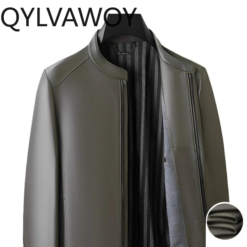 QYLVAWOY Мужская кожаная куртка из натуральной овчины с воротником-стойкой в мотоциклетном стиле, модная деловая повседневная верхняя одежда LJ2642
QYLVAWOY Мужская кожаная куртка из натуральной овчины с воротником-стойкой в мотоциклетном стиле, модная деловая повседневная верхняя одежда LJ2642