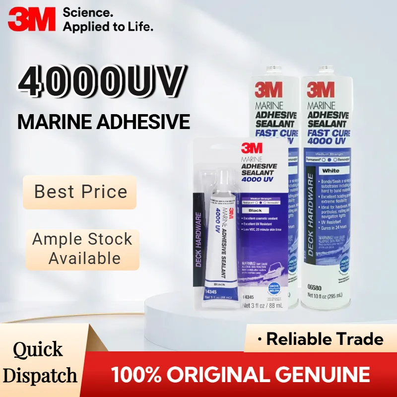Original 3M 4000UV Marine Adhesive Sealant White UV Resistant Waterproof Boat Deck Portlight Waterline Sealant 88ML 295ML
Original 3M 4000UV Marine Adhesive Sealant White UV Resistant Waterproof Boat Deck Portlight Waterline Sealant 88ML 295ML