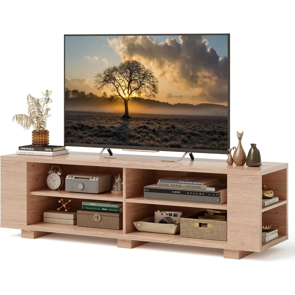 Wood TV Stand for TVs up to 65 Inch Flat Screen, Modern Entertainment Center with 8 Open Shelves, Farmhouse TV Storage Cabinet
Wood TV Stand for TVs up to 65 Inch Flat Screen, Modern Entertainment Center with 8 Open Shelves, Farmhouse TV Storage Cabinet