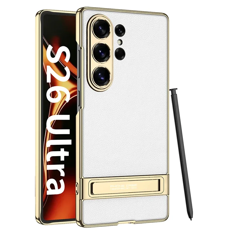 Premium electroplated leather camera protection phone case For Samsung Galaxy S26 Ultra/S24/S25Ultra stand housing GKK quality
Premium electroplated leather camera protection phone case For Samsung Galaxy S26 Ultra/S24/S25Ultra stand housing GKK quality
