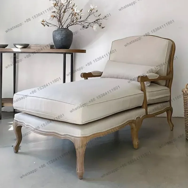 yj58 French solid wood chaise longue small apartment lazy fabric bedroom bedside bench
yj58 French solid wood chaise longue small apartment lazy fabric bedroom bedside bench