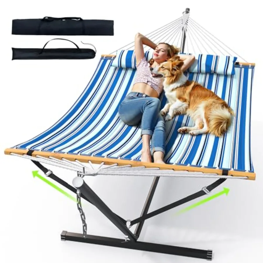 Double Hammock with Stand, Heavy Duty Outdoor Hammock for Two, 500 LBS Capacity, Stable Steel Frame with Balance Strap, Easy To
Double Hammock with Stand, Heavy Duty Outdoor Hammock for Two, 500 LBS Capacity, Stable Steel Frame with Balance Strap, Easy To