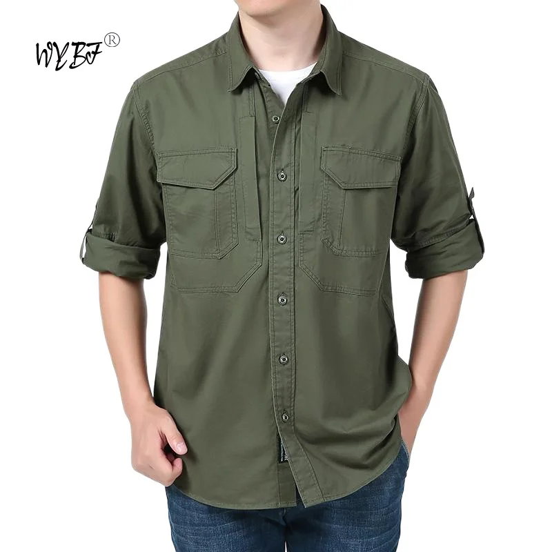 Spring And Summer Shirt Solid Color Multi-Pocket High Quality Cargo Shirts Fashion Outdoor Casual Long Sleeve Movement Shirts
Spring And Summer Shirt Solid Color Multi-Pocket High Quality Cargo Shirts Fashion Outdoor Casual Long Sleeve Movement Shirts