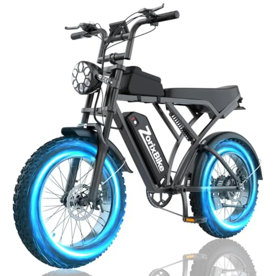 Retro electric bike for adults: aluminum frame, black finish, 31-35MPH max speed, 80-mile range, 20x4.0 fat tires, 7-speed, dua
Retro electric bike for adults: aluminum frame, black finish, 31-35MPH max speed, 80-mile range, 20x4.0 fat tires, 7-speed, dua