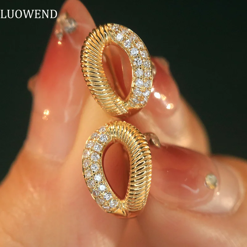 Серьги-кольца LUOWEND из 18-каратного желтого золота, серьги-кольца с натуральными бриллиантами, модный дизайн, изысканные искусственные украшения для женщин
Серьги-кольца LUOWEND из 18-каратного желтого золота, серьги-кольца с натуральными бриллиантами, модный дизайн, изысканные искусственные украшения для женщин