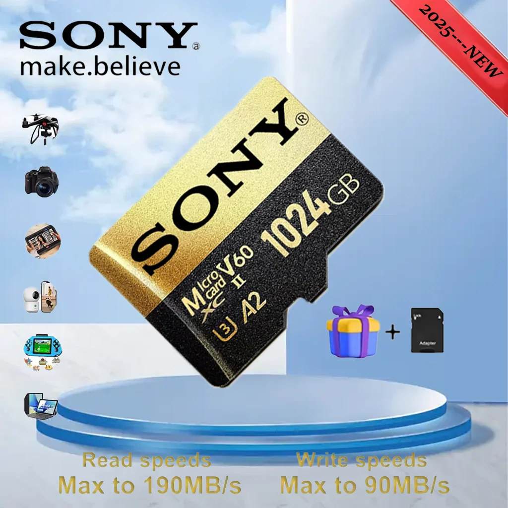 SONY 1TB 512GB 256GB 128GB Micro SD TF Card A2 U3 V30 TF Memory Flash Cards for Xiaomi Phone Computer
SONY 1TB 512GB 256GB 128GB Micro SD TF Card A2 U3 V30 TF Memory Flash Cards for Xiaomi Phone Computer