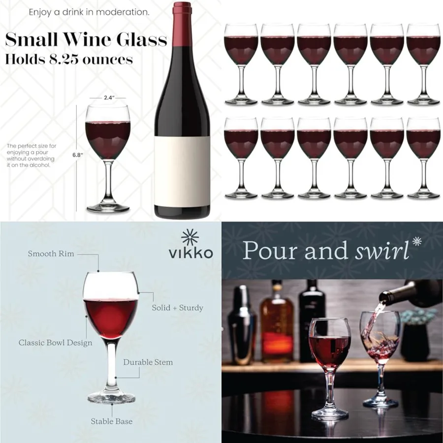 Wine Glasses, Set of SMALL Wine Glasses, for Red and White Wine With Stem, Clear Glass for Wine, Thick and Durable Stemmed Glas
Wine Glasses, Set of SMALL Wine Glasses, for Red and White Wine With Stem, Clear Glass for Wine, Thick and Durable Stemmed Glas