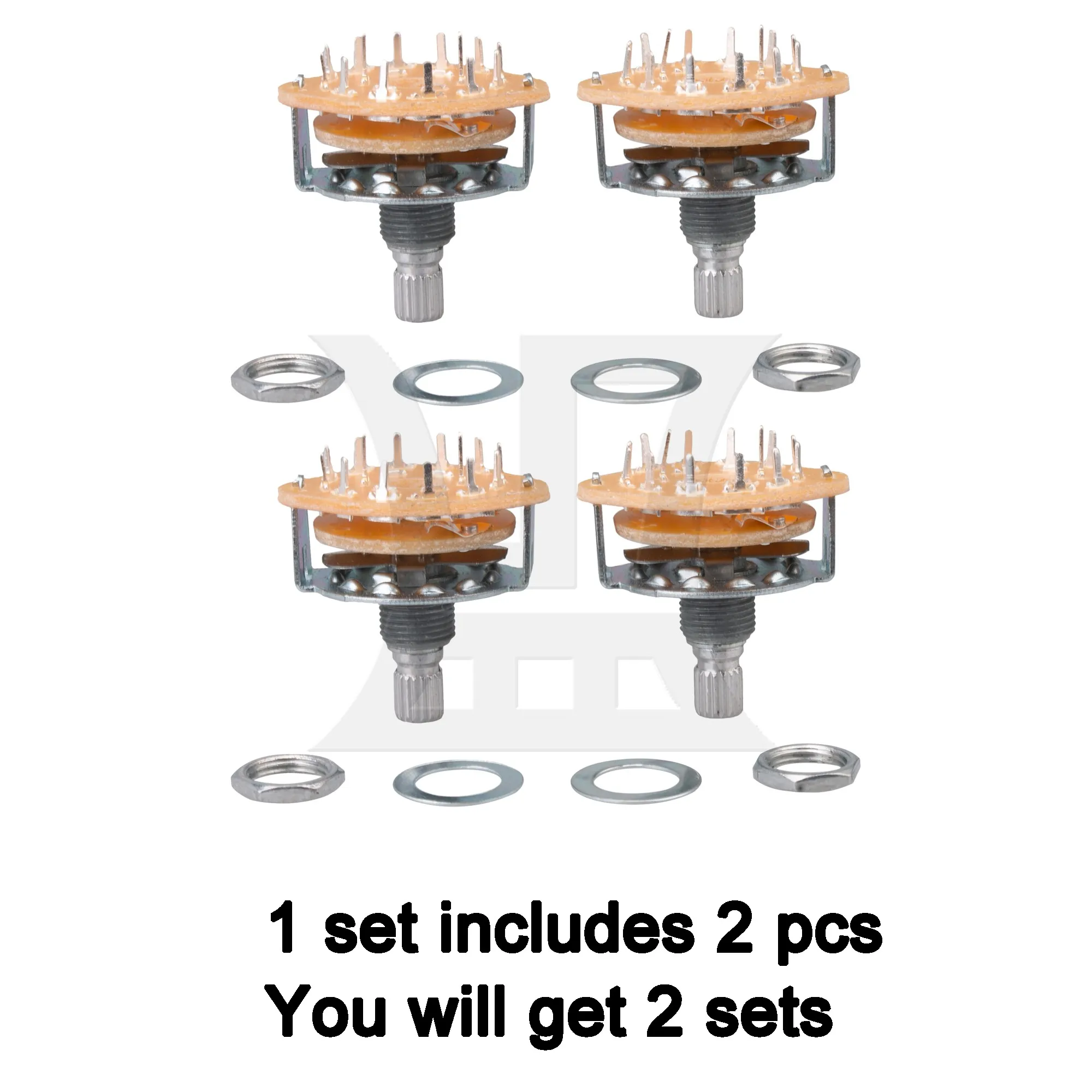 Yibuy 2sets Audio Potentiometer M1 Electric Guitar Potentiometer Tone Volume Adjustment Potentiometer
Yibuy 2sets Audio Potentiometer M1 Electric Guitar Potentiometer Tone Volume Adjustment Potentiometer