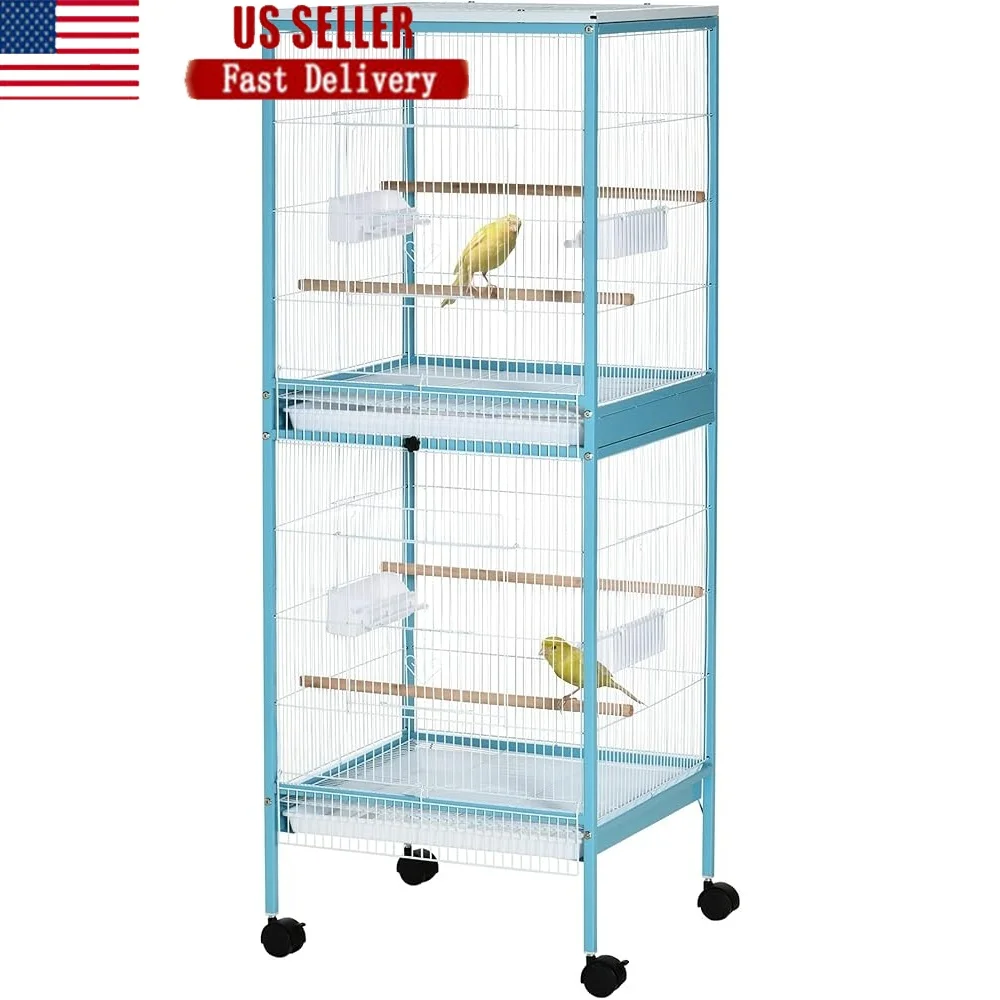 Large Bird Cage Aviary Indoor Multi-Door Design Rolling Clean Easy Space Canary Finch Conure with Wooden Perches and Food
Large Bird Cage Aviary Indoor Multi-Door Design Rolling Clean Easy Space Canary Finch Conure with Wooden Perches and Food