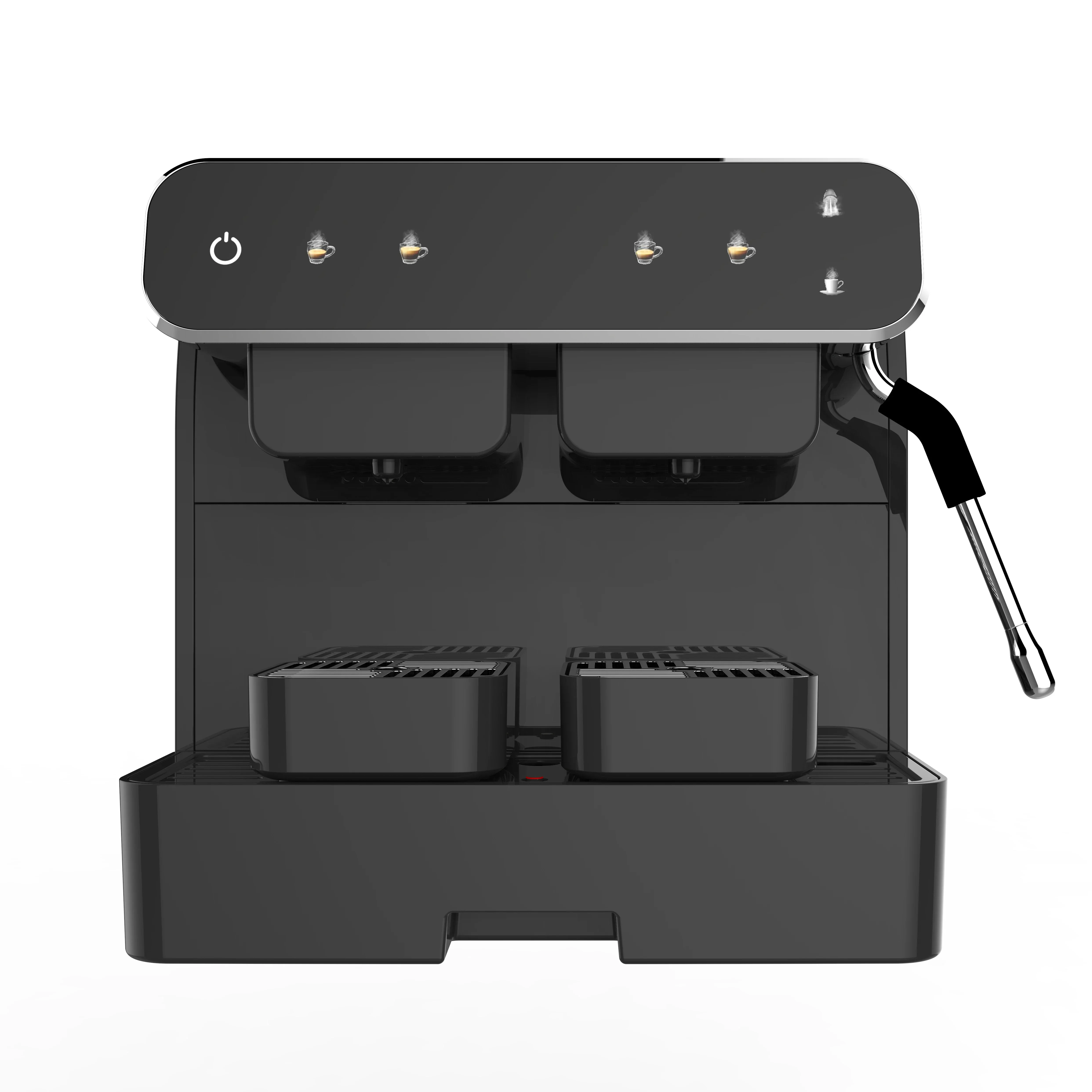 Двойная система, двухгрупповая кофеварка в стиле листьев, многофункциональная кофемашина со скрытой подсчетом.
Двойная система, двухгрупповая кофеварка в стиле листьев, многофункциональная кофемашина со скрытой подсчетом.