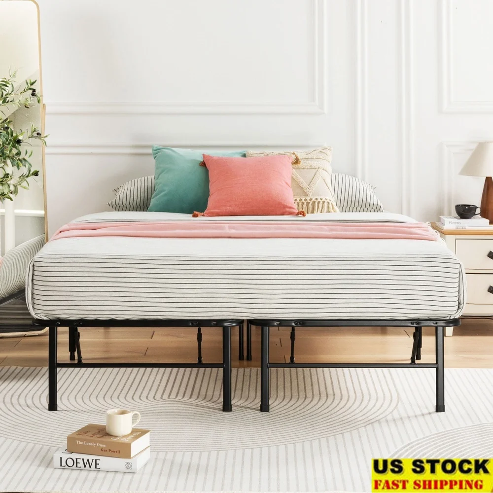 Heavy Duty Foldable Metal Platform Bed Frame with Wood Slats 14 Inch Height King Size Easy Assembly Storage Solution
Heavy Duty Foldable Metal Platform Bed Frame with Wood Slats 14 Inch Height King Size Easy Assembly Storage Solution