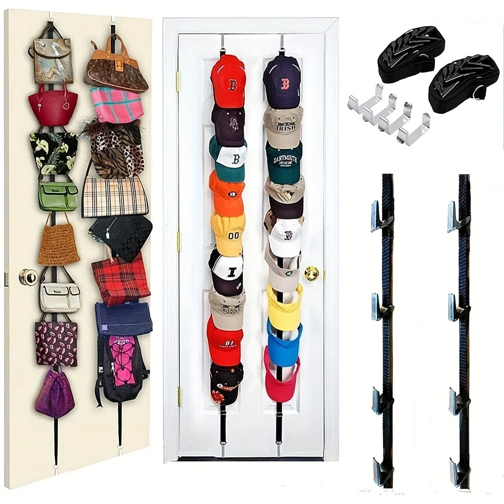 1pc Adjustable Canvas Door Mount Hanging Hat Rack with Clips - Space-Saving Organizer for Caps, Hats, and Accessories - Unfinis
1pc Adjustable Canvas Door Mount Hanging Hat Rack with Clips - Space-Saving Organizer for Caps, Hats, and Accessories - Unfinis